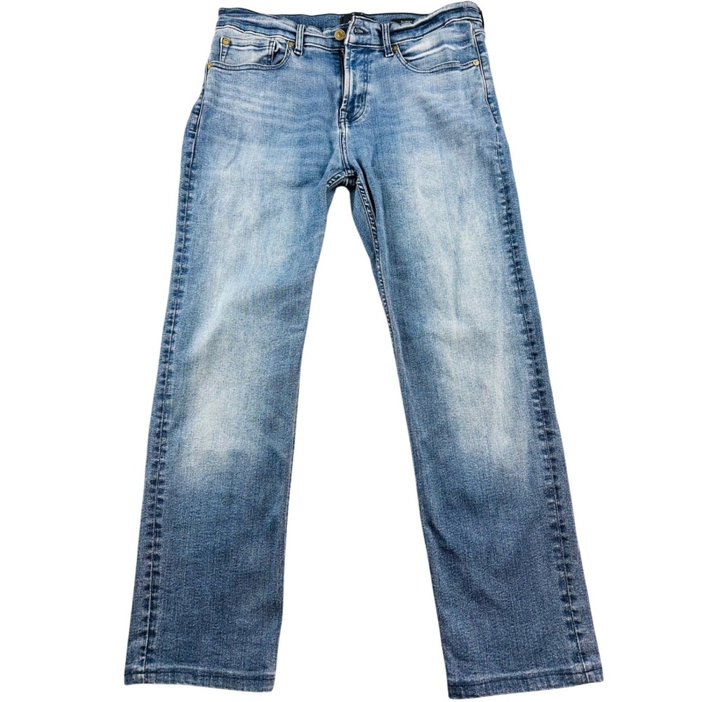 7 For All Mankind Slimmy Largo Jeans 33 Indigo Mid-Rise Luxe Performance UAE